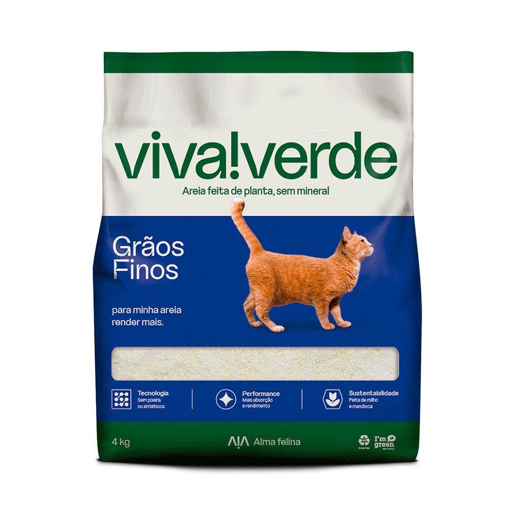 Areia Higiênica Viva Verde - Grãos Finos