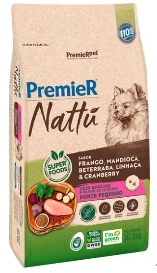 Ração Premier Nattú Mandioca para Cães Adultos de Pequeno Porte